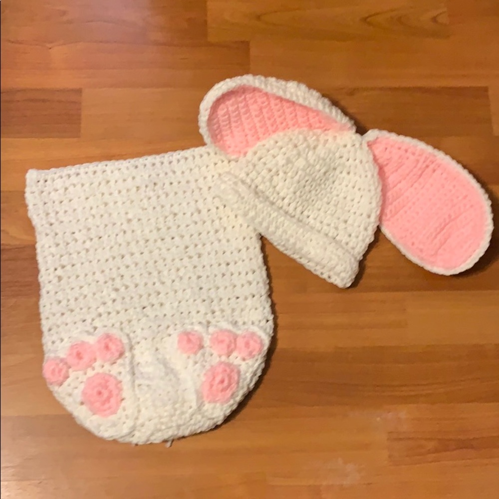 Bunny Baby Cocoon and Hat